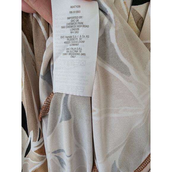 Susan Garver Womens Brown Tan Floral Blouse 3X Lightweight Flowy Half Sleeves - Picture 6 of 8